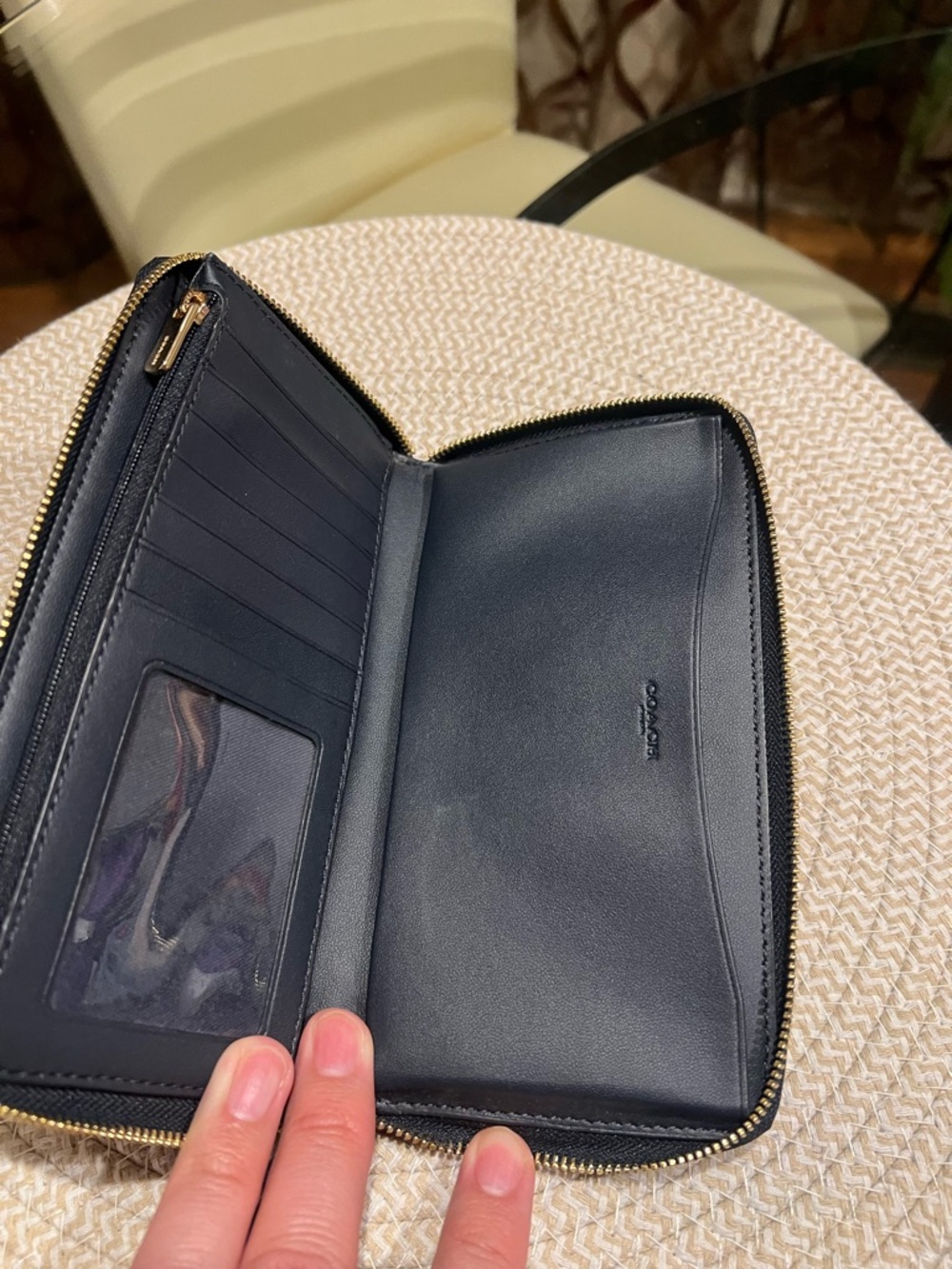 Coach Dempsey Phone Wallet in Garden Plaid Print - Picture 6 of 8